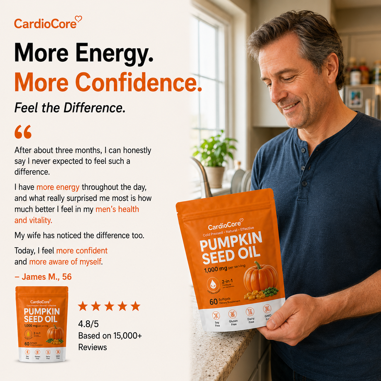CardioCore® Pumpkin Seed Oil + Saw Palmetto Softgels